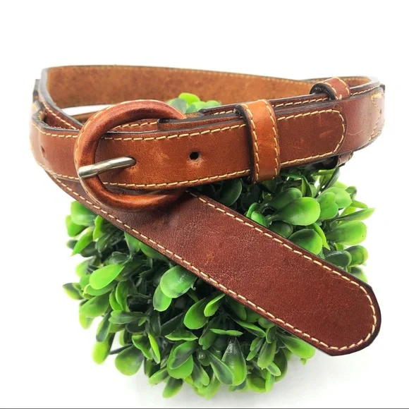 Jordache vintage brown leather equestrian belt - Picture 2 of 7